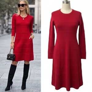 Eliza J | NWOT Red Textured Knit Long Sleeves Sweater Dress (size M)